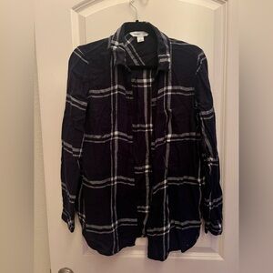 Old Navy Navy and White Flannel
